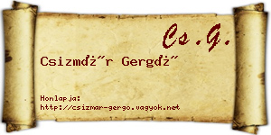 Csizmár Gergő névjegykártya