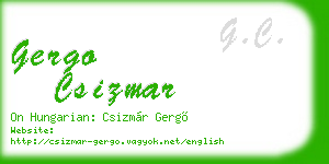 gergo csizmar business card