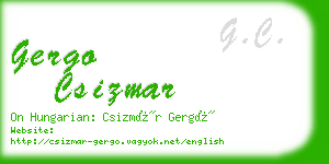gergo csizmar business card